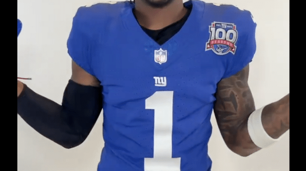 Mailk Nabers unveiling his new number after the preseason